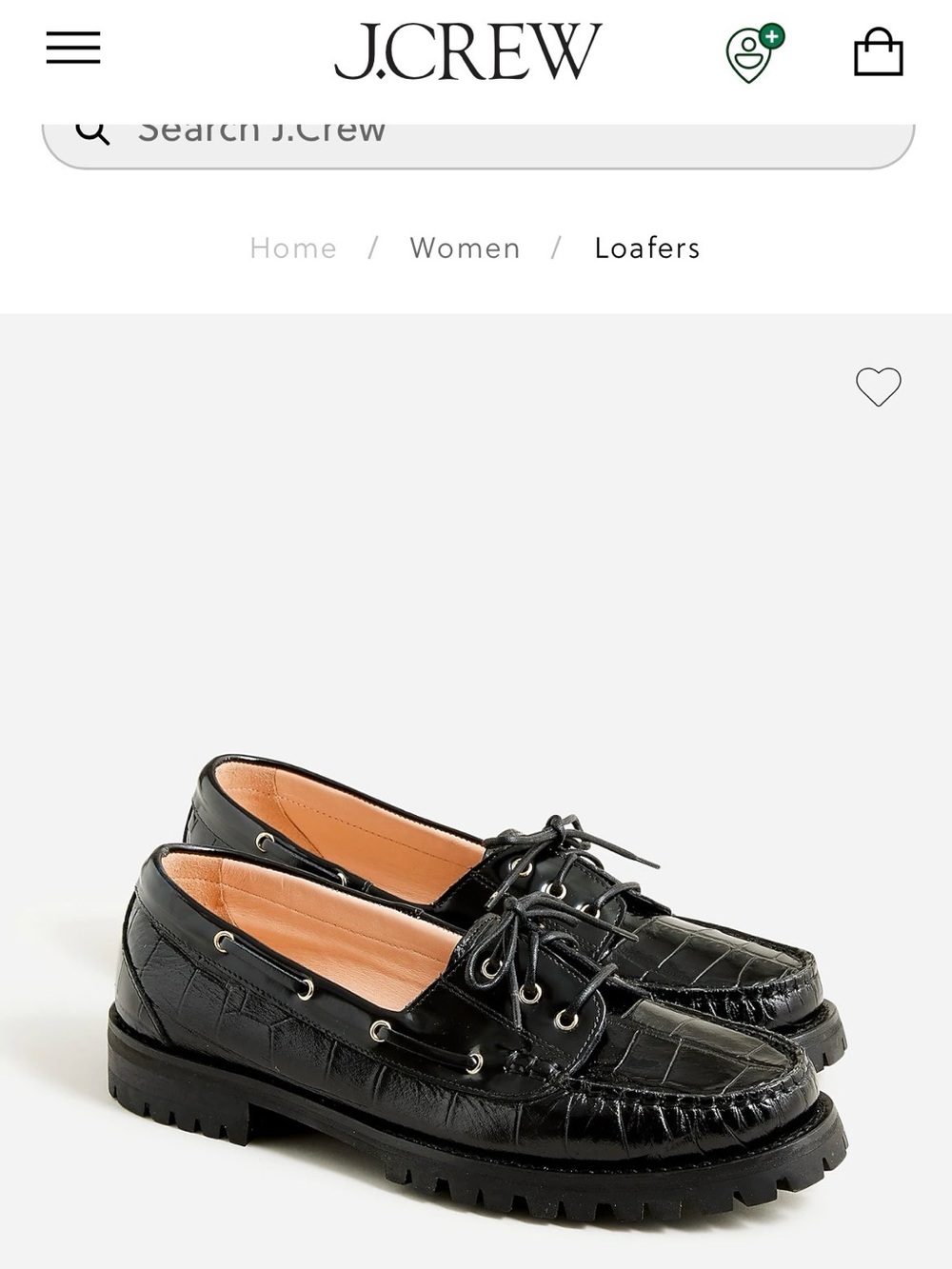 J. Crew Black Patent Leather Lace-Up Boat Loafers